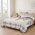 thumbnail image 2 of Twin XL Quilt Set 68''x98'', Southwest Geometric Lightweight Bedspread Coverlet Set with 2 Pillow Shams, Western Boho Ethnic Beige Grey Wooden Breathable All Season Quilt Bedding for Dorm/Guest Room, 2 of 9