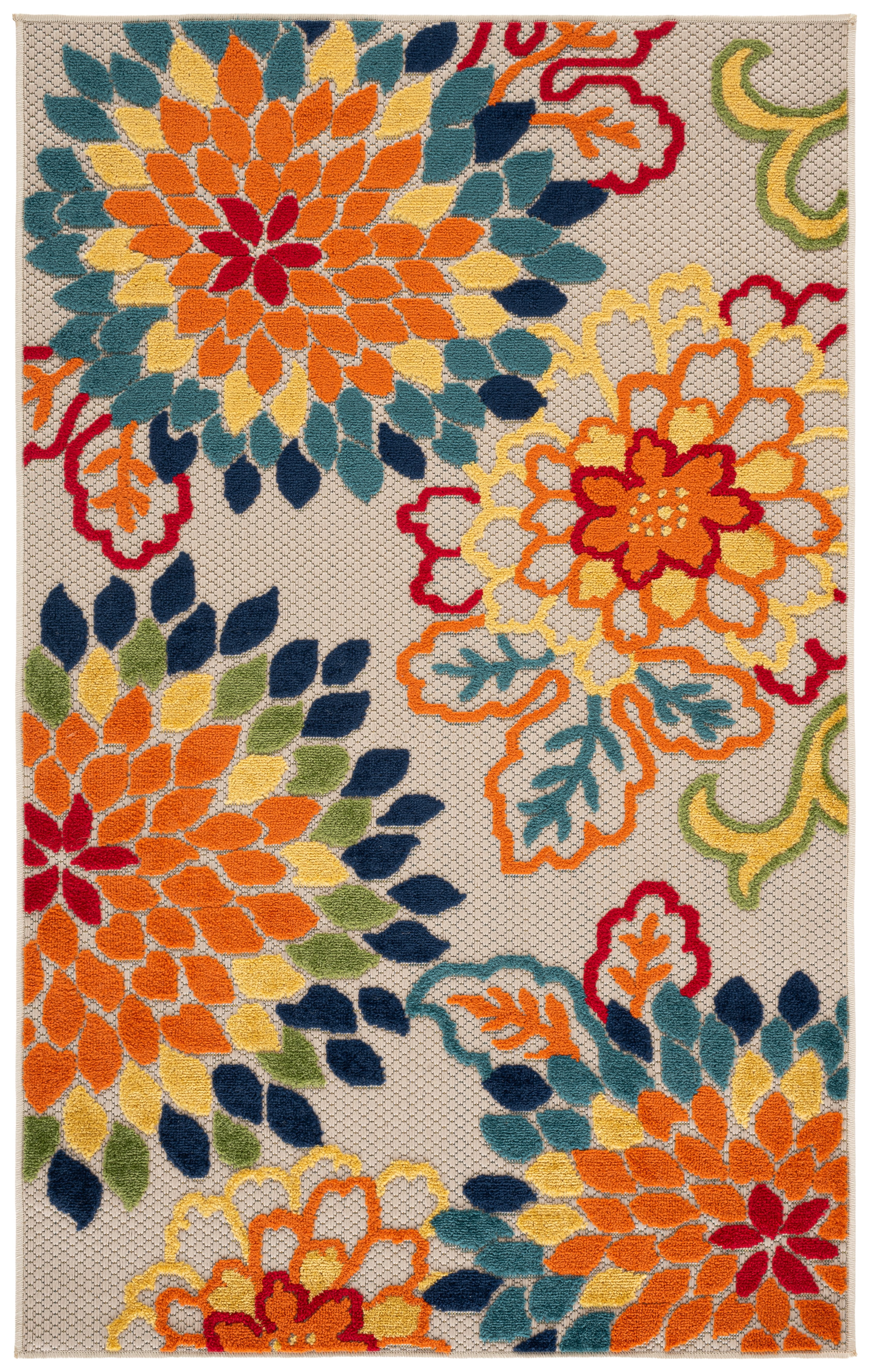 Safavieh Cabana Michelle Floral Indoor/Outdoor Area Rug, Ivory/Orange, 2' x 3'