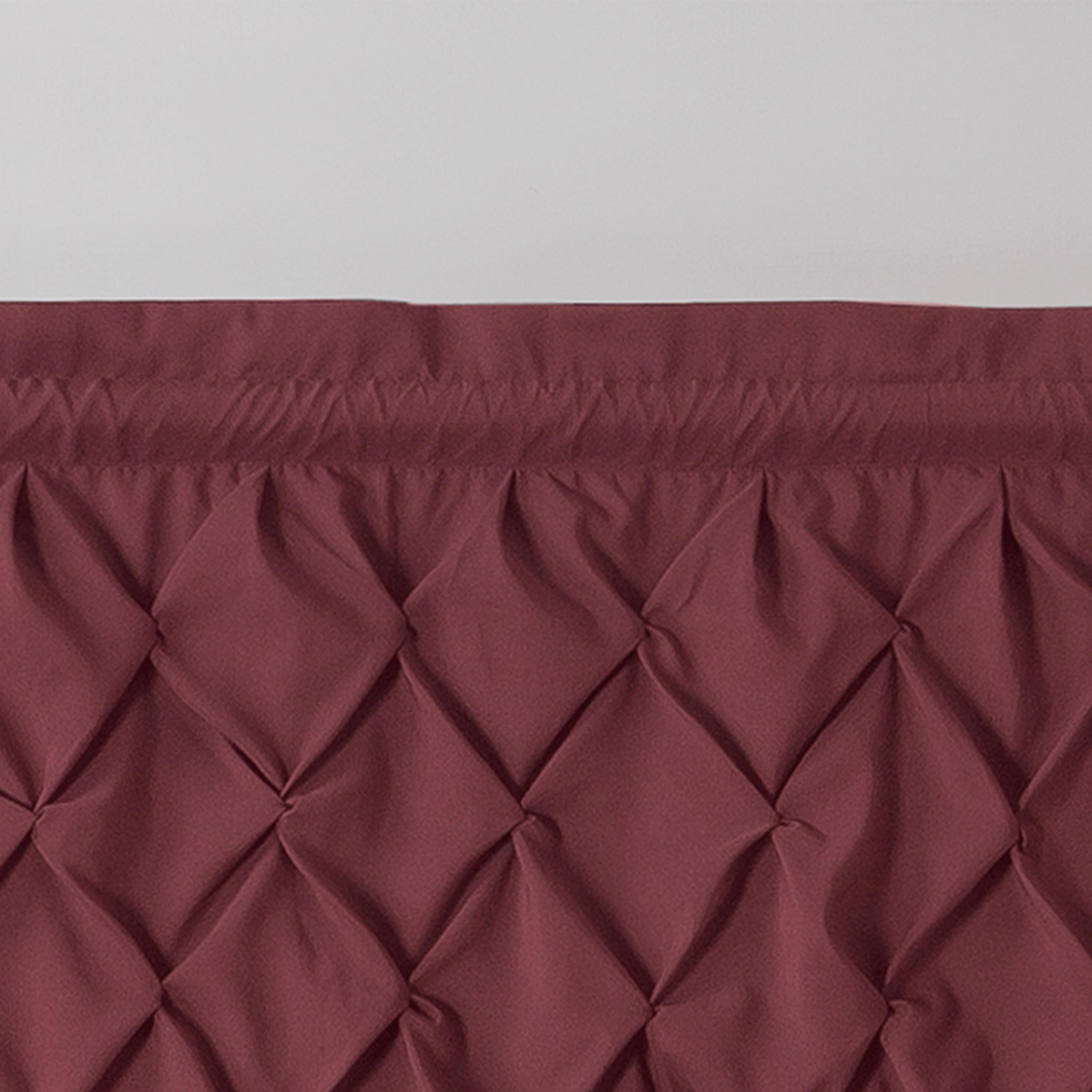 VCNY Home Carmen Burgundy Solid Color Rod Pocket Light-Filtering Curtain Valance, 60" x 20"