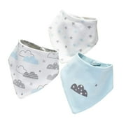 3PCS/LOT Baby Bibs Triangle Cotton Bibs Cartoon Print Saliva Towel Baby Boys Girls Feeding Apron Cotton Bandana Bibs Baby Stuff 1009 Clouds