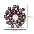 thumbnail image 4 of Freshwater Dyed Brown Pearls Retro Floral Pin-Brooch for Anniversary, 4 of 6