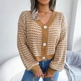 thumbnail image 2 of Vedolay Women's Cardigans Open Front Sweater Knit Cardigan with Pockets Khaki,S, 2 of 5