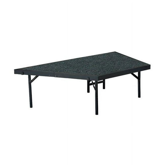 National Public Seating SP3616C-02 Stage Pie with Gray Carpet, Black - 16 x 36 x 96 in.