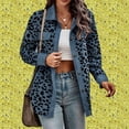 thumbnail image 2 of Aellinatey Women's Corduroy Shirt Jacket Casual Leopard Print Button Long Sleeve Coat, 2 of 19