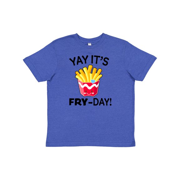 Inktastic Yay Its Fry Day with Cute French Fries Youth T-Shirt