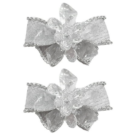 

Rhinestone Shoes Ornament 2pcs Rhinestone Shoes Decor Crystal Glass Flower Mesh Bowknot Shoes Ornament Crystal Shoe Clip for Lady s Shoes Wedding Shoes (L White + Glass)