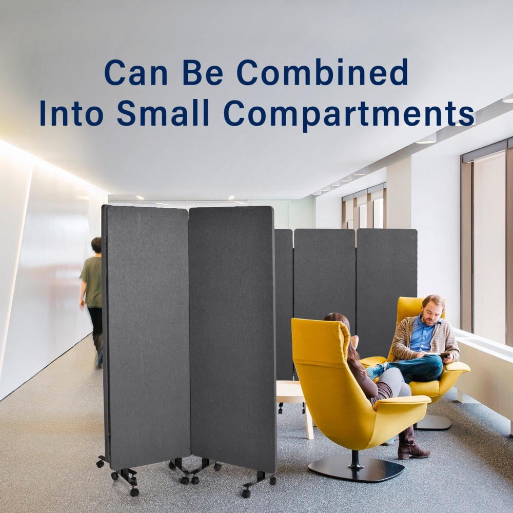 Rolling Soundproof Partitions for Home Use - Mobile Acoustic Panels with Wheels & Handle - Noise Reducing Freestanding Divider Walls Easy to Relocate