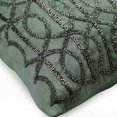 thumbnail image 3 of The HomeCentric Euro Pillow Shams, Decorative Gray European Pillow Covers Pack of 2, 26x26 inch (65x65 cm), Silk Euro Pillow Cases, Geometric, Pattern, Lattice, Trellis, Beaded, Euro - Grey N Silver, 3 of 3