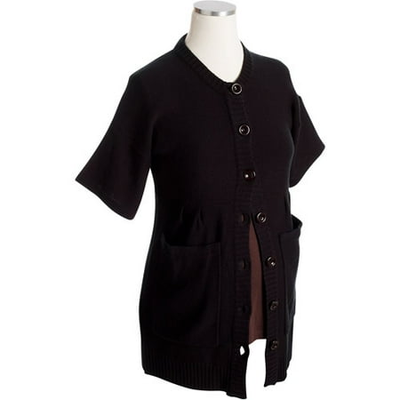 Maternity Short-Sleeve Long Cardigan