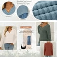thumbnail image 5 of SUNBS Womens Tops Long Sleeve V Neck Shirts Fall Sweater Casual Blouses Fashion Outfits, 5 of 9