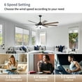 thumbnail image 3 of 72-Inch Modern Industrial Black Ceiling Fan with Light and Remote, 3 of 6