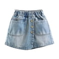 thumbnail image 4 of Liyamei Girls Stretch Denim Shorts with High Waist for Summer Play Size 6-15,Blue, 4 of 5
