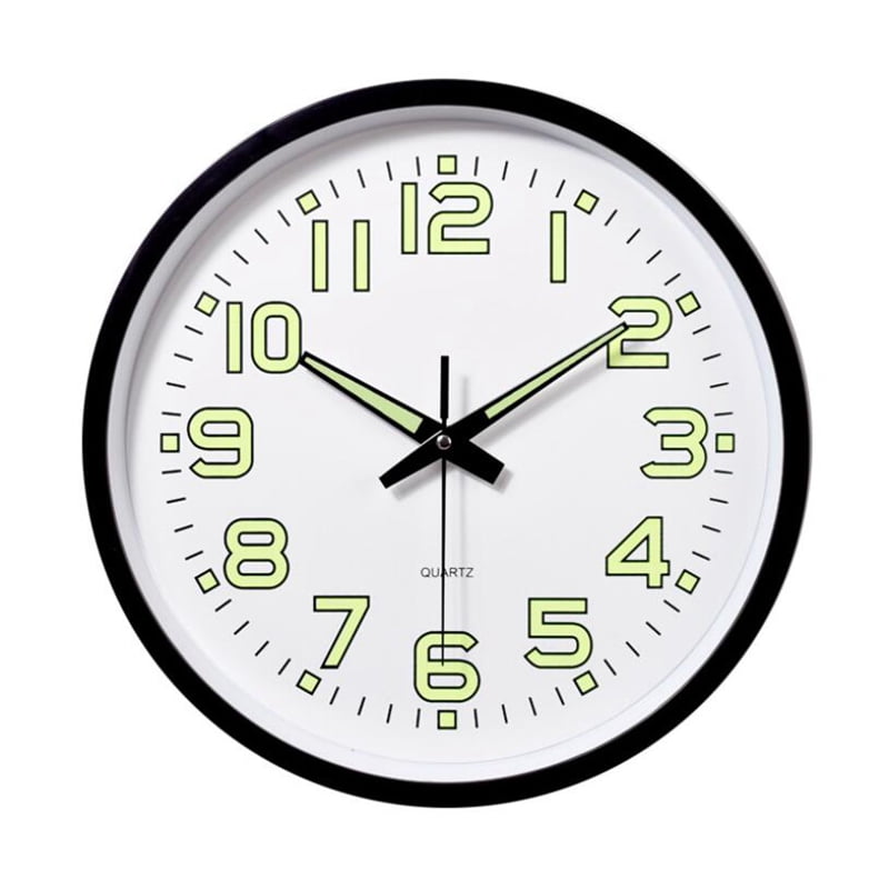 12 Inch / 30cm Luminous Wall Clock Silent with Night Light Glow in the