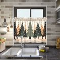 thumbnail image 4 of Yayeee Kitchen Curtains Tier Pair Light Filtering 27"x36" Rod Pocket Short Cafe Window Panel, Beige Christmas Trees, 4 of 7