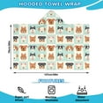 thumbnail image 2 of Lovely Dog Breeds Hooded Bath Towel，50"x30" for Ages 3 To 12 Kids, Quick Dry Lightweight Soft Microfiber Hood Beach Towel Cover Up for Kids, 2 of 7