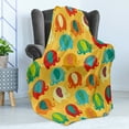 thumbnail image 4 of Jungle Soft Flannel Fleece Throw Blanket, Elephants Ornate Details Cartoon Jungle Mammal Thailand Zoo Animal, Cozy Plush for Indoor and Outdoor Use, 50" x 70", Multicolor, by Ambesonne, 4 of 5