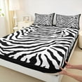 thumbnail image 3 of Feelyou Black White Zebra Print Full Size Sheets for Kids, Modern Fashion Stripes Bed Sheets, Cartoon Wildlife Sheet Sets, Breathable Home Decor, 4 Pieces, 3 of 7