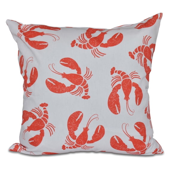 E by Design Nautical Nights Lobster Fest Print Outdoor Pillow
