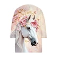 thumbnail image 5 of Women's Tops, Tees & Blouses Cotton,Horses Lover Shirt for Women Horse Racing Tops Tshirt Funny 3/4 Sleeve T-Shirt Casual Animal Graphic Tees, 5 of 5