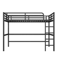 thumbnail image 4 of Tcbosik Loft Bed Queen Size with Desk, Charging Station and LED Lights, Bed Frame with Ladder & Safety Guardrail, Metal Slats Support, Space Saving, Black, 4 of 8