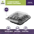 thumbnail image 4 of CIAO! 9"x9"x3" Polypropylene Black bottom with Clear Lid Hinged Container 1 Compartment Take Out Container, Microwavable, Recyclable and Reusable, (Case of 150), 4 of 9