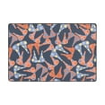 thumbnail image 4 of XMXY Area Rugs Doormat Outdoor Entrance, Blue Fresh Orange Flower Facecloth Non-slip Floor Mat Rug for Living Room Kitchen Sink Area Indoor,72"x48", 4 of 9