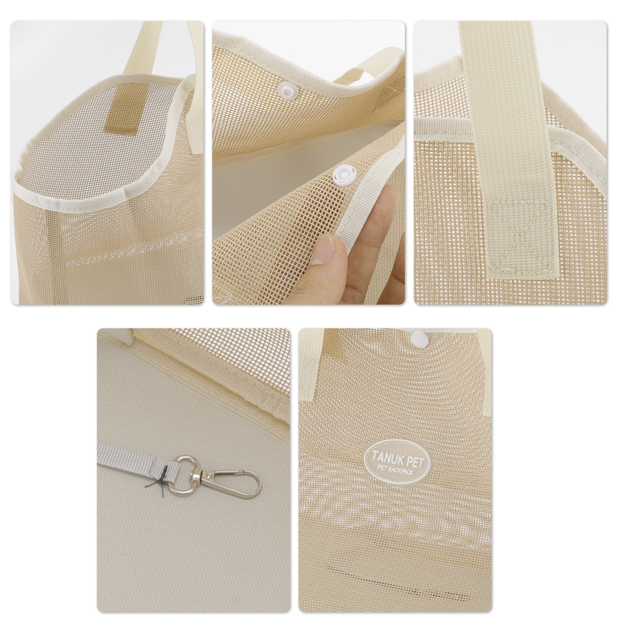 Unique Bargains Foldable Pet Carrier Handbag with Removable Mat Khaki