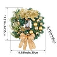 thumbnail image 3 of Christmas Wreath with Bow Ribbon, Farmhouse Style Front Door Wreath for Indoor Outdoor Use, Holiday Porch and Window Decoration,Christmas Decor, Door Wreath,G,1PC, 3 of 4