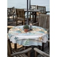 thumbnail image 2 of Outdoor Tablecloths with Umbrella Hole & Zipper, Blue Beach Coastal Round Tablecloth 54 Inch, Nautical Shell Starfish Coral Summer Waterproof Table Cloth, Patio/Pool/Picnic Table Covers, 2 of 8