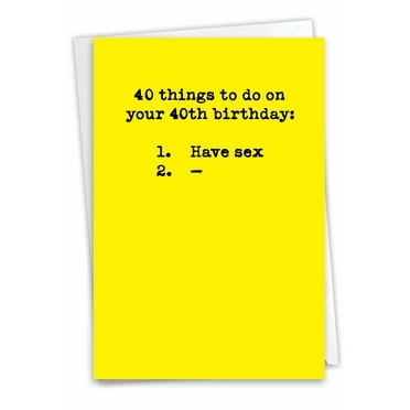 NobleWorks Funny 40th Milestone Birthday Greeting Card with 5 x 7 Inch Envelope (1 Card) Bday 40 Things to Do 0851