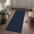 thumbnail image 3 of Hallway Runner Rug 2'x6', Navy Blue Plaid Grid Kitchen Runner Rugs Non-Slip Carpet Mats, Modern Abstract Blue Checkered Bedside Rugs Runners Washable Floor Carpet for Bathroom Laundry Room, 3 of 8