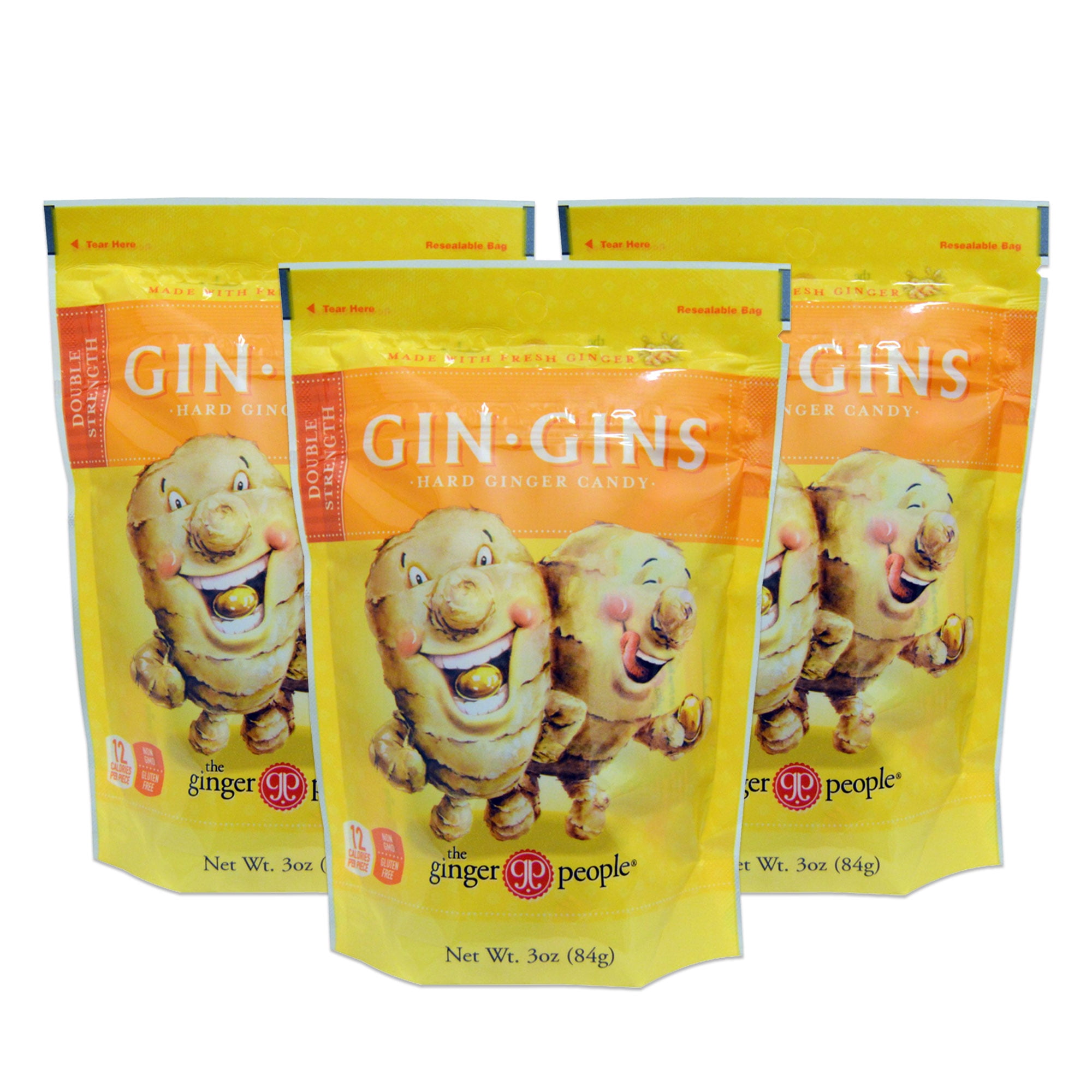 Ginger People Gin Gins Double Strength Hard Ginger Candy 3 Oz 3