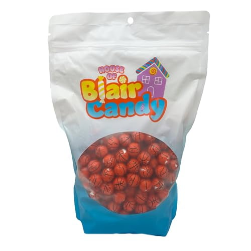 Chocolate Basketballs - 5 LB Resealable Stand Up Bulk Candy Bag (approx. 400 pieces) - Individually Wrapped Mini Chocolate Balls - Basketball Themed Novelty Candy