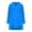 Blue, variant on Women's Casual Linen Cotton V-neck Long Sleeve Loose Fit Dress - S~3XL, Plus Size Friendly Soft Breathable