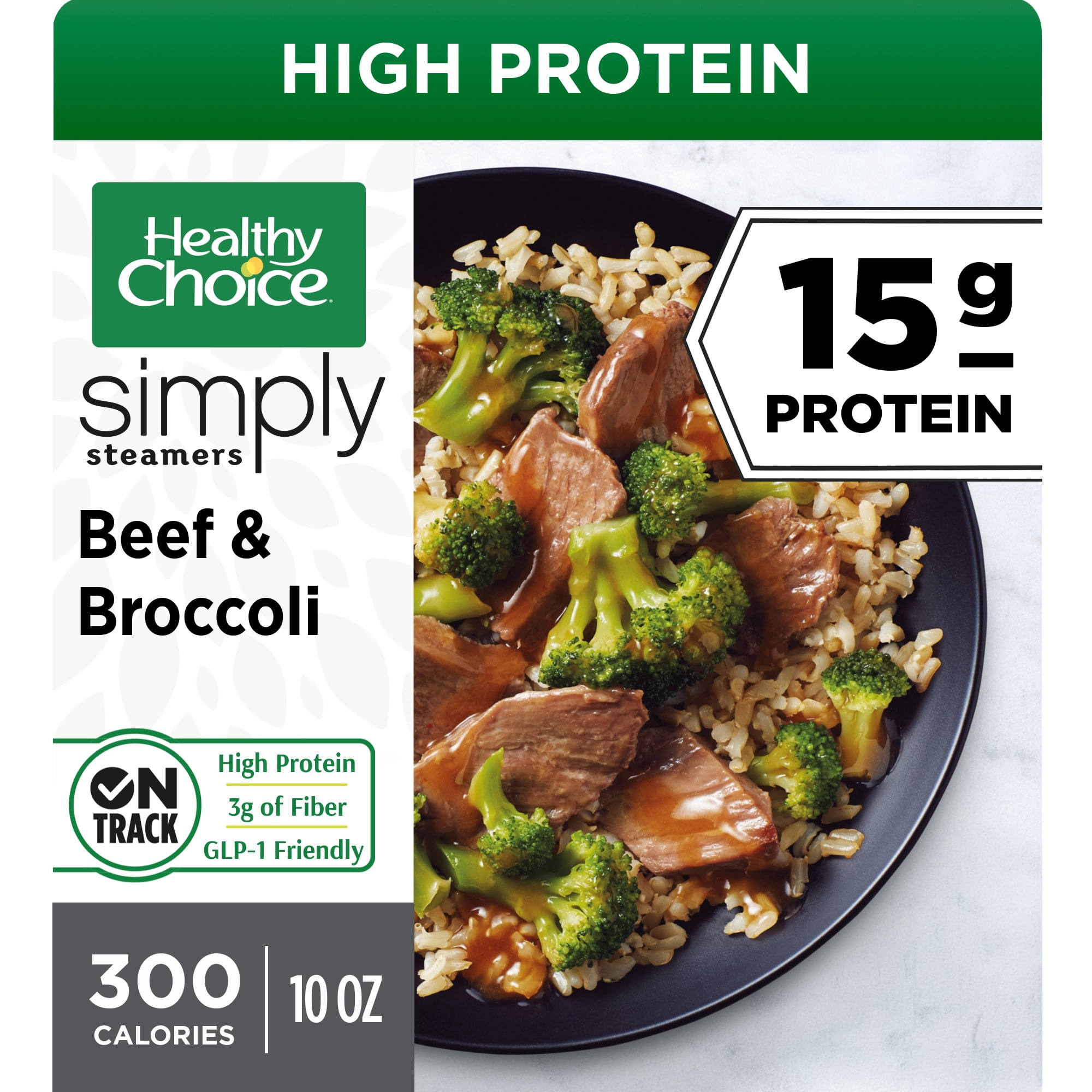 Healthy Choice Simply Steamers Beef & Broccoli, High Protein Frozen Meal, 10 oz. Bowl