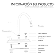 thumbnail image 4 of Llave Mezcladora Fregadero Cocina Grifo Inoxidable Malubero Malu1409, 4 of 4
