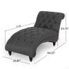 thumbnail image 5 of Meigs Varnell Indoor Contemporary Fabric Button Tufted Chaise Lounge, 5 of 8