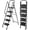 Black-2, variant on 5-Step Ladder Folding Step Stool, 5-Step Ladder with Anti Slip Wide Pedals, Ladders for Home Kitchen Pantry Office, Lightweight Sturdy Steel Ladder for Adults Portablec
