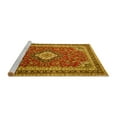 thumbnail image 2 of Ahgly Company Machine Washable Indoor Round Medallion Yellow Traditional Area Rugs, 8' Round, 2 of 4