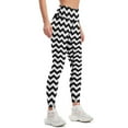 thumbnail image 2 of Black And White ZIG-ZAG Leggings high waist Golf wear legings for fitness Womens Leggings, 2 of 6
