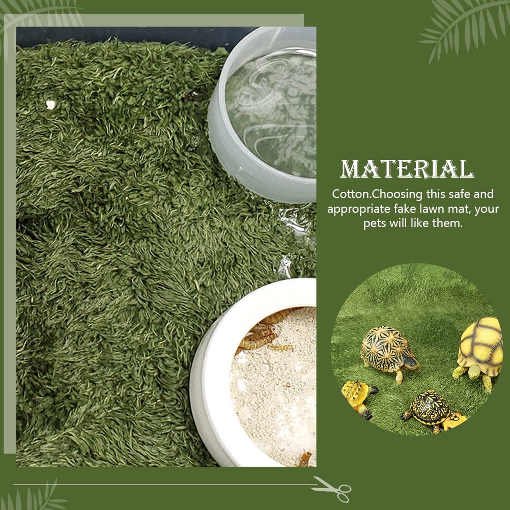 LOLIPPYY Olive Green Artificial Grass Reptile Accessory for Pet Comfort