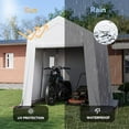thumbnail image 5 of 6x8x7 FT Outdoor Portable Storage Shed Tent with Roll-up Zipper Door and Window Portable Carport with Waterproof Tarp Galvanized Steel for Motorcycle, Generator, Bike Storage (White), 5 of 8