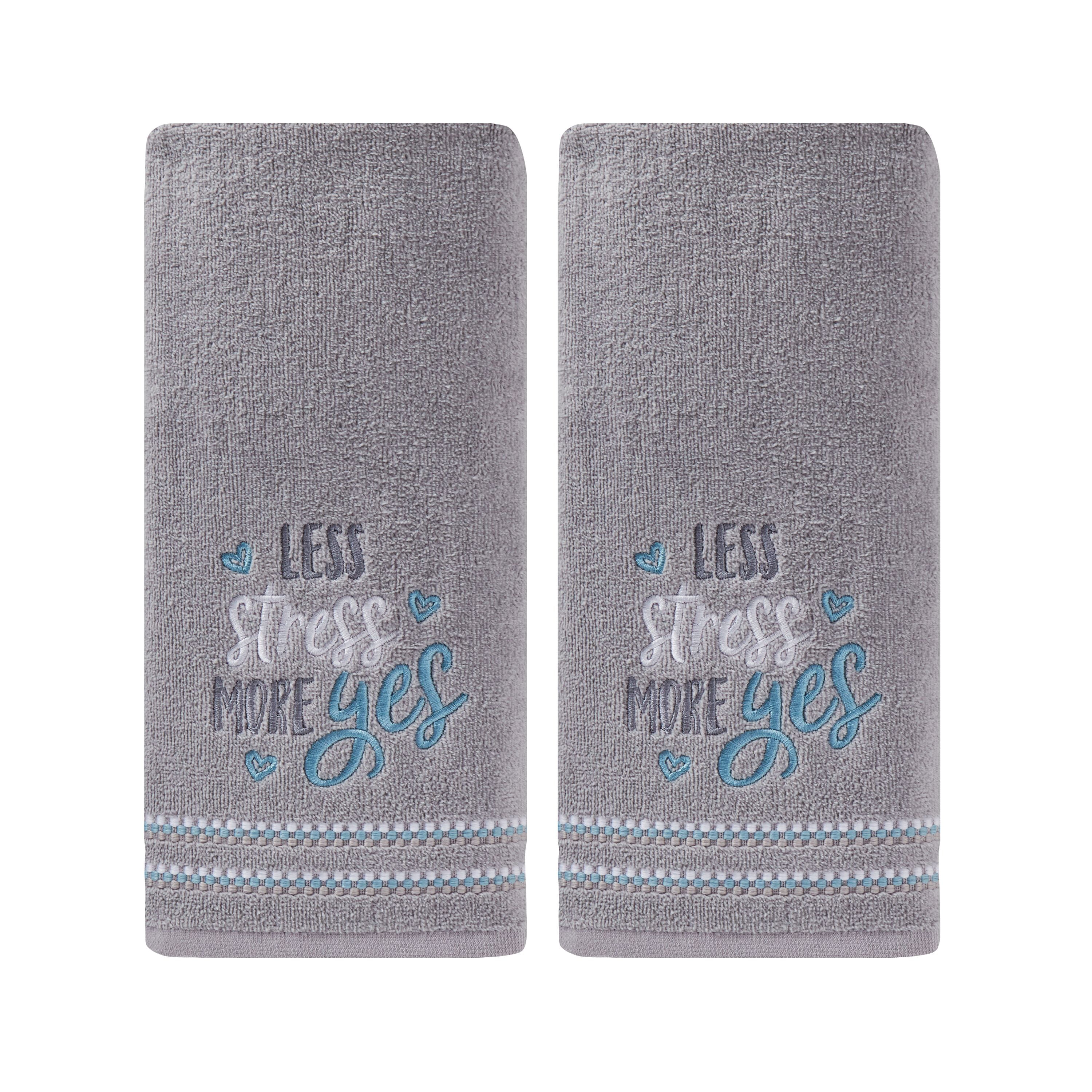 SKL Home Less Stress More Yes 2 Pc Hand Towel Set