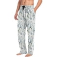 thumbnail image 5 of GZHJMY Green Leaves Feather Men's Pajama Pants, Soft and Comfortable Lounge Sleep Bottoms with Pockets, Men's Sleepwear with Custom Print, XX-Large, 5 of 7