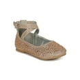 thumbnail image 1 of Little/Big Girls Glitter Round Toe Classic Criss Cross Strap Mary Jane Flat 19741, 1 of 5