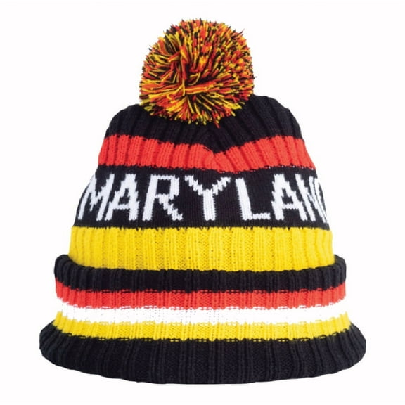 Maryland Stripes Pom Beanie Cap Hat