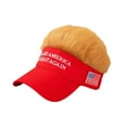 thumbnail image 4 of Gorro de hombre con visera para el pelo con divertidos bordados decorativos de pelo falso, gorra de béisbol, gorra para actividades al aire libre, 4 of 7