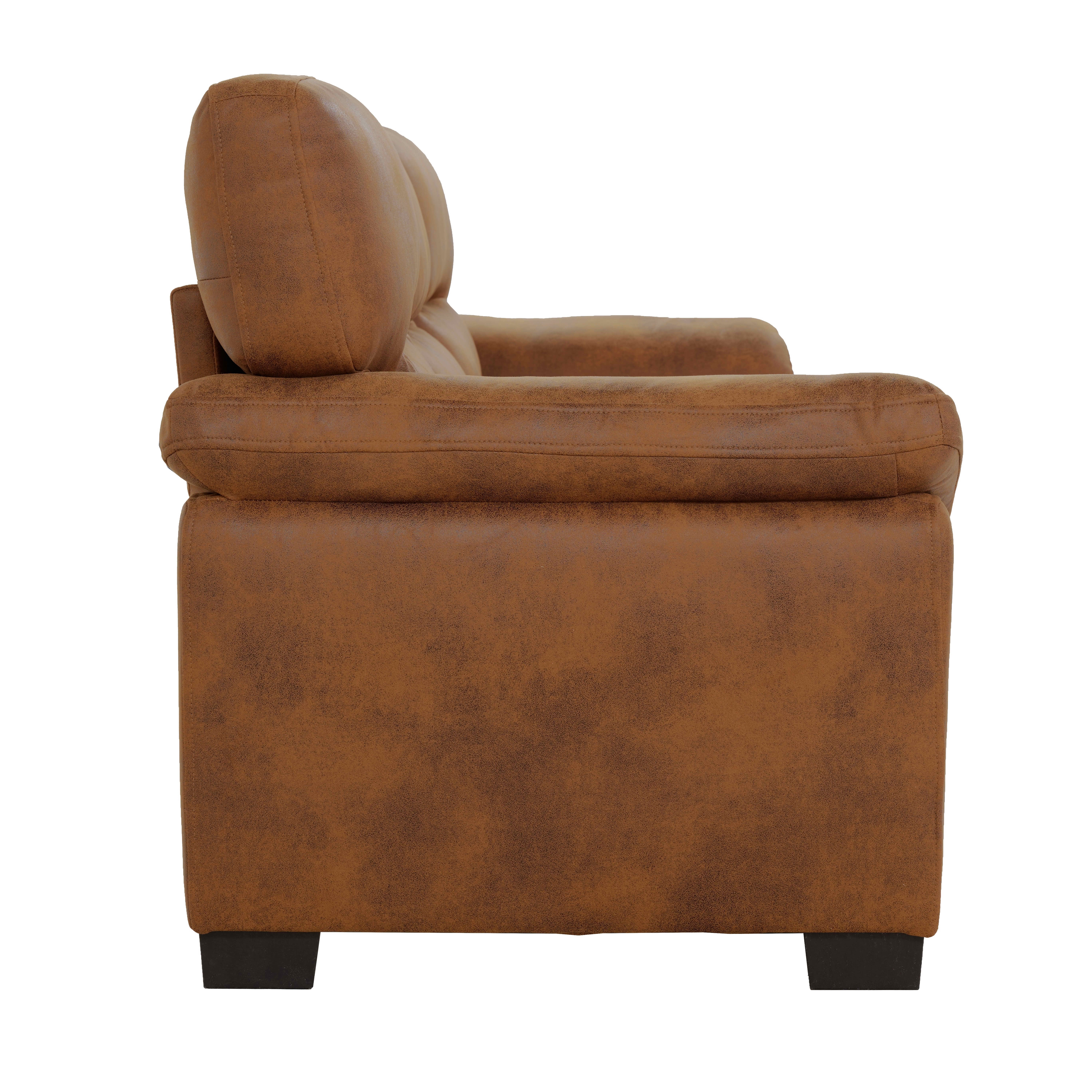MAYEERTY 81 Inch Modern 3‑Seater Upholstered Sofa, Comfy Couch with Padded Armrests, Black Legs for Living Room