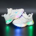 thumbnail image 5 of Generic Clearance Baby Boy Sneakers Spring Autumn Non Slip Soft Sole Baby Toddler LED Flashing Lights Shoes Boys Girls Kids Sports Fashion Breathable Shoe ﻿(4-4.5 Years,White), 5 of 6