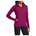thumbnail image 4 of Yellow Rooster Women's Sport Wick Stretch 1/2 Zip Pullover Pink Rush S, 4 of 7